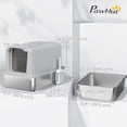 thumbnail image 3 of PawHut Stainless Steel Cat Litter Box w/ Removable Lid & Scoop, Grey, 3 of 10