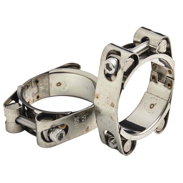 2XStainless Steel Double-head Strong Throat Clamp Exhaust Pipe Clamp Repair Tool