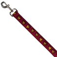 thumbnail image 2 of Laisse pour Chien Alice au Pays des Merveilles Cœurs Rouges Noir Or 6 Pieds de Long 0.5 Pouce de Large, 2 of 3