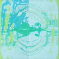thumbnail image 1 of Ahgly Company Machine Washable Indoor Square Transitional Turquoise Green Area Rugs, 4' Square, 1 of 7