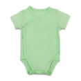 thumbnail image 1 of MIASHUI Baby Short Sleeve Side Snap Bodysuit Unisex Solid Color Soft Clothes,Green,9-12 Months, 1 of 2