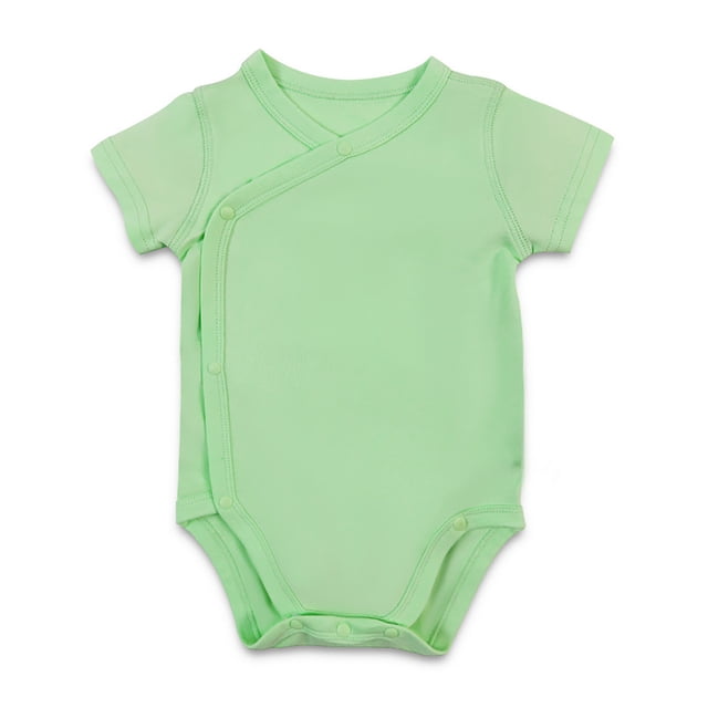 MIASHUI Baby Short Sleeve Side Snap Bodysuit Unisex Solid Color Soft Clothes,Green,9-12 Months