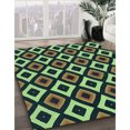 thumbnail image 3 of Ahgly Company Tapis d'Intérieur Lavables à la Machine, Carrés, Transitionnels, Verts, Tapis de Zone, 4 Pieds Carré, 3 of 7
