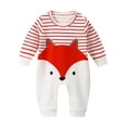 thumbnail image 1 of WEIYLL Girls Bodysuits Button Long Sleeve Overall Cartoon Cute Warm Spring Autumn Red Baby Overalls for 1-3 Months, 1 of 2