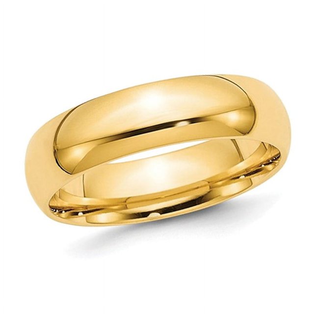 Mens Yellow Plated Sterling Silver 6mm Wedding Band Ring
