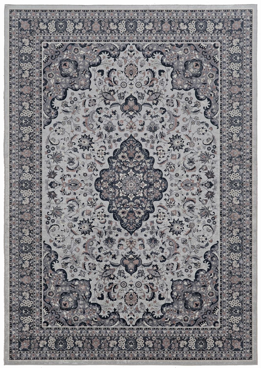 Tapis Emerald Grenier gris & sarcelle de 6 pi 7 po x 9 pi 7 po