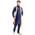 thumbnail image 4 of Kurta Foulard de Pyjama Indienne pour Mariage et Fête (Bleu, 3TG), 4 of 6