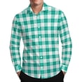 thumbnail image 2 of Timdgard Button down Shirts for Men Fall Plaid Lapel V Neck Long Sleeve Shirts Work Casual Tops, 2 of 8