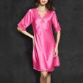thumbnail image 4 of Jusqu'à 65 % de Rabais! Robes d'Été Mode pour Femmes 2024 Grande Taille à Manches Courtes Robe à Col en V, 4 of 5