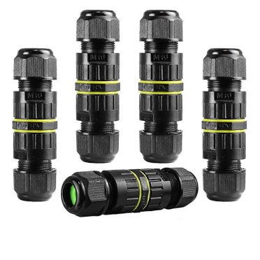5 Pcs IP68 Étanche 2 Voies Boîte de Jonction 3 Cœurs Connecteur de Câble Électrique M16 Fil Portée (3.5-10mm), Câbles de Réparation Extérieure