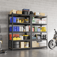 thumbnail image 3 of Fullfurnique 71″ Height Metal Storage Rack with Adjustable Shelves, Black, 3 of 8
