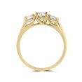 thumbnail image 2 of Bague de Fiançailles Solitaire Ronde à 3 Pierres en Diamant 1 Ct en Or Jaune 14 K, 2 of 3