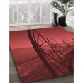 thumbnail image 3 of Ahgly Company Tapis d'Intérieur Ronds Transitionnels Lavables à la Machine, Rouge Cramoisi, 7 Pieds Rond, 3 of 7