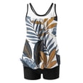 thumbnail image 3 of UPPADA 2 Piece Full Coverage Swimsuits for Women Floral Athleti Crewneck Bathing Suits High Waisted Tummy Control Modest Swimwear Comfy Tankini Top with Shorts Summer Cloths Blue,Xl, 3 of 6