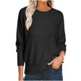 thumbnail image 1 of Women's Pocket Sweater 2025 - Lightweight Knit | Oversized Crewneck Pullover, 1 of 9