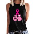 thumbnail image 2 of TIMIFIS Breast Cancer Ribbon Women's Racerback Tank Casual Sleeveless Printed Ladies Round Neck Blouses Tops T-Shirt - Fall/Winter, 2 of 5