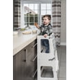 thumbnail image 1 of TREASURE KIDS Wooden Learning Tower for Toddlers 2 in 1 - Montessori Height Adjustable Standing Platform Children Standing Tower- Whiteboard – Kitchen Helper Step Stool Safety Net- White Color, 1 of 6