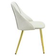 thumbnail image 4 of ACME Chaise Latérale Rembourrée en Polyuréthane Blanc et Or (Ensemble de 2), 4 of 7