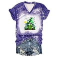 thumbnail image 1 of Offres jusqu'à 70 % de Rabais! Fashiopn Hauts d'Été pour Femmes 2024 Grande Taille T-shirt Imprimé à Manches Courtes de la Saint-Patrick Col Rond Haut à Manches Courtes Haut à Manches Courtes Col en V Chemise Cadeau pour Femmes en Solde, 1 of 2