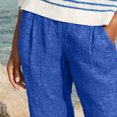 thumbnail image 4 of CFLVAEK Women Imitation Denim Capri Pant with Pocket Loose Fit Solid Ruched Beach Pant Moisture Wicking Straight Pedal Pushers Lightweight Mid Rise Ladies Going Out Pants, 4 of 8