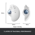 thumbnail image 2 of Logitech Ergo Trackball Souris Sans Fil - Off White, 2 of 10