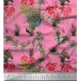 thumbnail image 1 of Soimoi Poly Georgette Fabric Leaves,Floral & Peacock Bird Decor Fabric Printed Yard 52 Inch Wide, 1 of 2