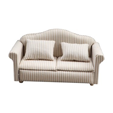 Canapé de Maison de Poupée à l'Échelle 1:12, Chaise Longue Miniature, Mobilier de Déco pour la Maison avec Coussin, Simulation pour Enfants, Jeu de Rôle, Sofa Double