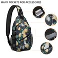 thumbnail image 3 of Modern Lemon Print Travel Sling Backpack, Lightweight Crossbody Bag with Vintage Floral Pattern, Multi-Layer Storage for Lemon Lovers, 3 of 6
