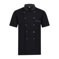 thumbnail image 1 of pitrice Chef Uniforms Women Short Sleeve Chef Coat Double Breasted Working Jacket Restaurant Kitchen Cooking Clothes Workwear Black L, 1 of 9