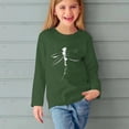 thumbnail image 5 of T-shirts à Manches Longues pour Filles, Col Rond, en Coton, Imprimé Libellule, T-Shirts Décontractés d'Automne et de Printemps, T-Shirts Graphiques Basiques pour Enfants (9 Ans, Vert Armée), 5 of 5
