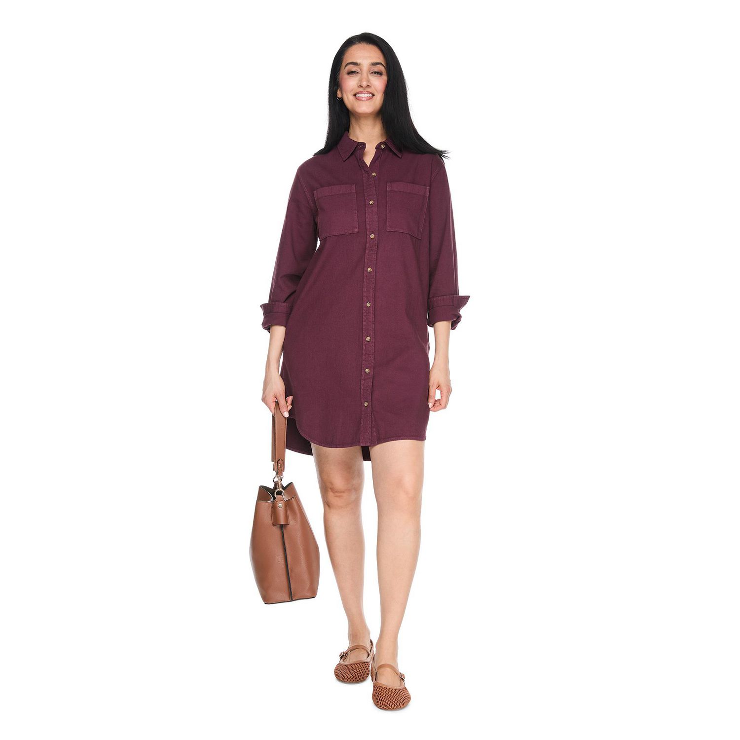 Robe-chemise en denim lavé Iyla pour femmes