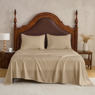 Gogreen Ensemble de Draps 4 Pcs en Bambou, Format Très Grand Californien, Poches Profondes (40 cm), Respirant, Ultra Doux, Style Hôtel de Luxe, Idéal pour la Décoration Intérieure, Cadeau pour Femmes et Hommes - 2 Taies d'Oreiller, 1 Drap Plat, 1 Drap-Housse