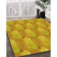 thumbnail image 3 of Ahgly Company Tapis d'Intérieur Lavables en Machine, Carrés de Transition, Jaune Foncé, 8' Carré, 3 of 7