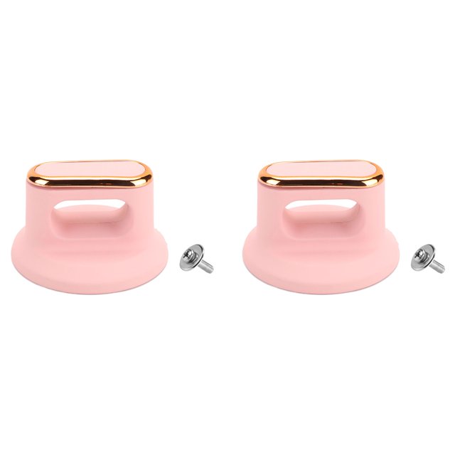 relayinert 2pcs Practical Wooden Grain Pot Lid Top Bead Internally Cast Screw Core Handle Pink
