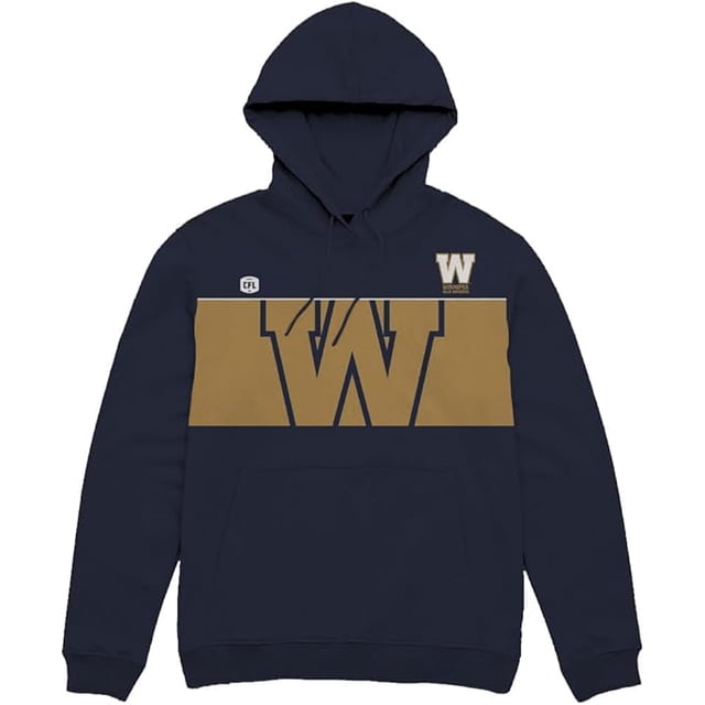 CFL Winnipeg Blue Bombers Logo Strip Navy Small Hoodie