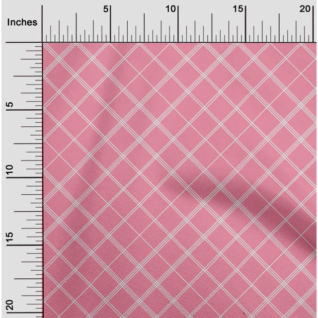 oneOone Organic Cotton Poplin Twill Fabric Check & Geometric Print Fabric BTY 42 Inch Wide