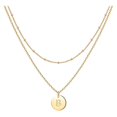 thumbnail image 1 of SIfdSeng Women's Fashion Heart Letter Necklace 26 Letters Circular Double Layer Neck Chain, 1 of 1