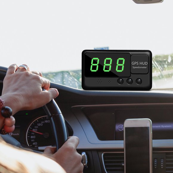 Suncoda Hud Indicator, Digital Universal Car Hud Gps Speedometer with Fatigue Driving and Over Speed Alarm,Plug and Play,Usb Charge,for Cars,Trucks,Motorcycle