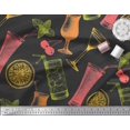 thumbnail image 3 of Soimoi Black Velvet Fabric Lemon Slice & Soft Drinks Summer Designs Fabric Prints By Yard 58 Inch Wide, 3 of 3