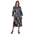 thumbnail image 1 of Moomaya Printed Long Robe With Pockets Cotton Bride Getting Ready Dress, 1 of 6
