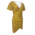 thumbnail image 4 of Bigersell Robe de Princesse Déguisement pour Petites Filles Offres Femme Col en V Manches Courtes Mini Robe Portefeuille Style D-147 Robes Formelles Dames Soirée Fête Grande Taille Robes d'Été, Or TG, 4 of 7