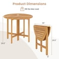 thumbnail image 3 of Costway Ensemble de 2 Tables à Manger Rondes Pliantes d'Extérieur de 36 Pouces avec Plateau à Lattes pour Cour Arrière, 3 of 10