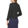 thumbnail image 3 of INSPIRE CHIC Junior's Open Front Zipper Collarless Solid Cropped Blazer, 3 of 5