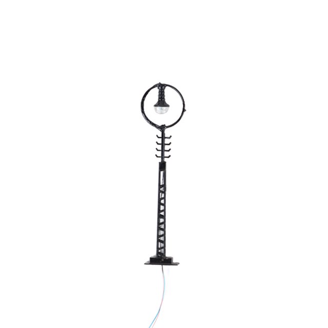 Miniature Streetlamp 1:87 Scale Decorative LED Signal Lamp Micro-Landscape Accessories Sand DIY Simulation Lamppost Train Black(White Light)