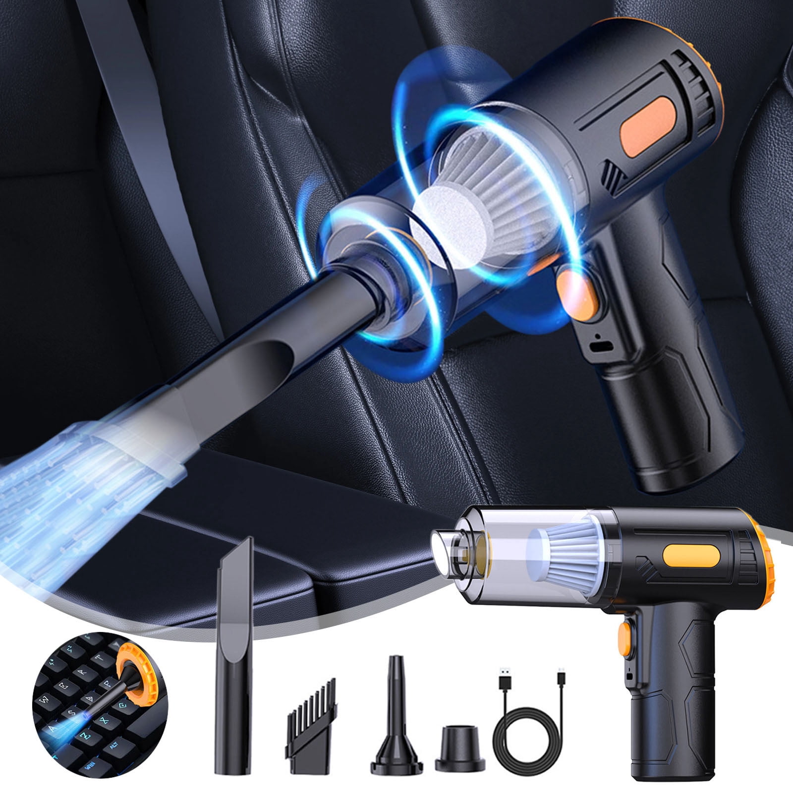 Birdeem Handheld Vacuum Cleaner,Handheld Vacuum Cleaner,Handheld Car Vacuum Cleaner Powerful Suction Small Car Vacuum Cleaner Mini Dusts Buster with Usb Portable Vacuum Cleaner,Car Vacuum Cleaner
