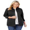 thumbnail image 1 of Woman Within Veste en Denim Extensible Longue Grande Taille Veste en Jean Surdimensionnée - 22 W Indigo, 1 of 6