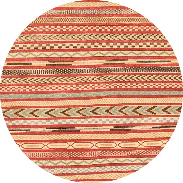 Ahgly Company Tapis d'Intérieur Ronds Abstraits Rouges Abstraits pour Aire, 6 Pieds Rond