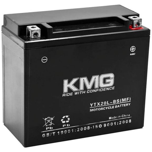 KMG Batterie Compatible avec Honda 1800 VTX1800C F N R Rétro S 2002-2011 YTX20L-BS Étanche Sans Entretien Batterie Haute Performance 12V SMF Remplacement OEM Powersport