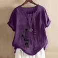 thumbnail image 4 of Chemise à Manches Longues Femme Femmes Été Décontracté Col Rond Manches Courtes Imprimé Chemise Ample Hauts Femmes Hauts d'Été Coupe Ample Femmes Hauts à Manches Courtes Femmes Hauts à Manches Courtes, 4 of 5