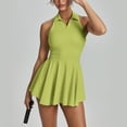 thumbnail image 1 of Miqool Robe de Golf et de Tennis pour Femme, Entraînement Athlétique, Robe d'Été, Col en V, Robe Portefeuille, Ligne A, Sans Manches, Robes Fluides, 1 of 6